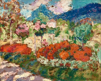 Victor Charreton (French, 1864-1936) Parterre de Fleurs, c. 1910