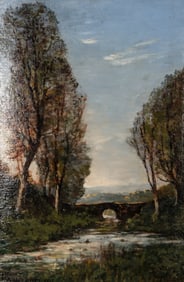 Henri-Joseph Harpignies (French, 1819-1916) Le Pont Romain, 1911