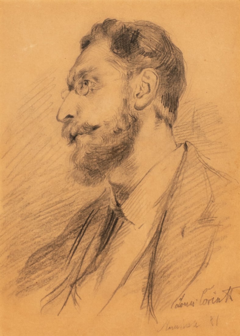 Lovis Corinth (German, 1858-1925) Portrait of a Bearded Man, 1881: Lovis Corinth (German, 1858-1925) Portrait of a Bearded Man, 1881 pencil on paper signed Lovis Corinth, dated, and inscribed (lower right) 7 3/4 x 5 5/8 in. This lot is located in Chicago. Provenance: