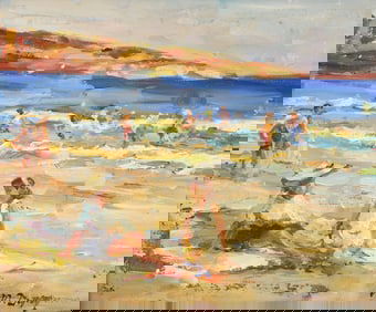 Paul Michel Dupuy (French, 1869-1949) Girls at Beach