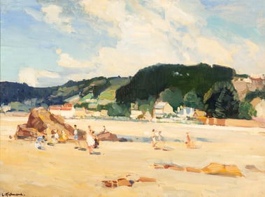 Leonard Richmond (British, 1889-1965) A Breezy Day