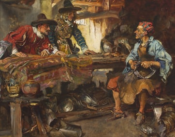 Edgar Bundy (British, 1862-1922) The Armourer