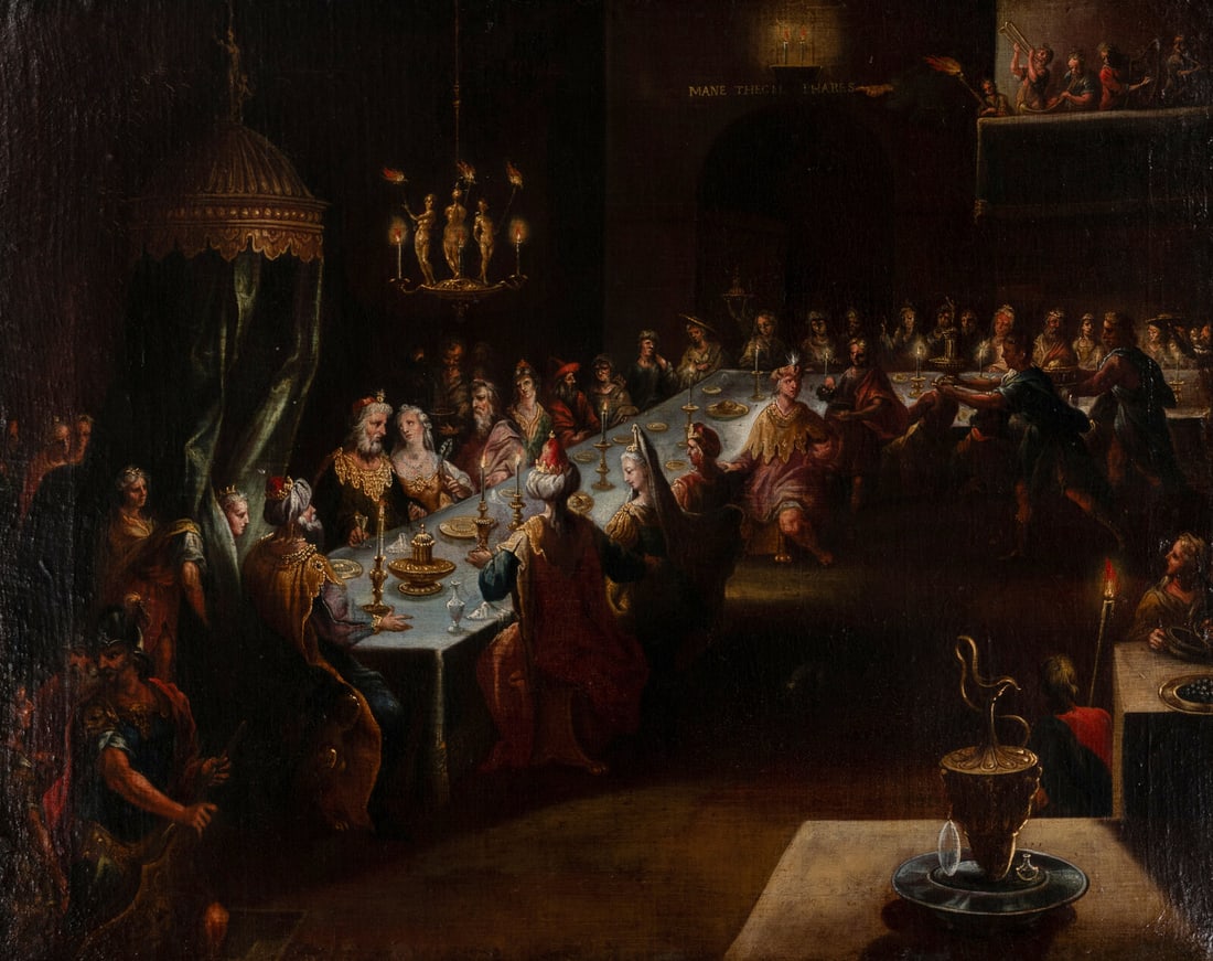 Flemish School, 17th Century, The Feast of Belshazzar (1 of 3)