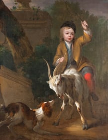 Follower of Philip Mercier (German, 1689-1760) Boy Astride a Goat