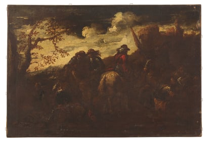 Follower of Salvator Rosa (Italian, 1615-1673) Brigands in Landscape