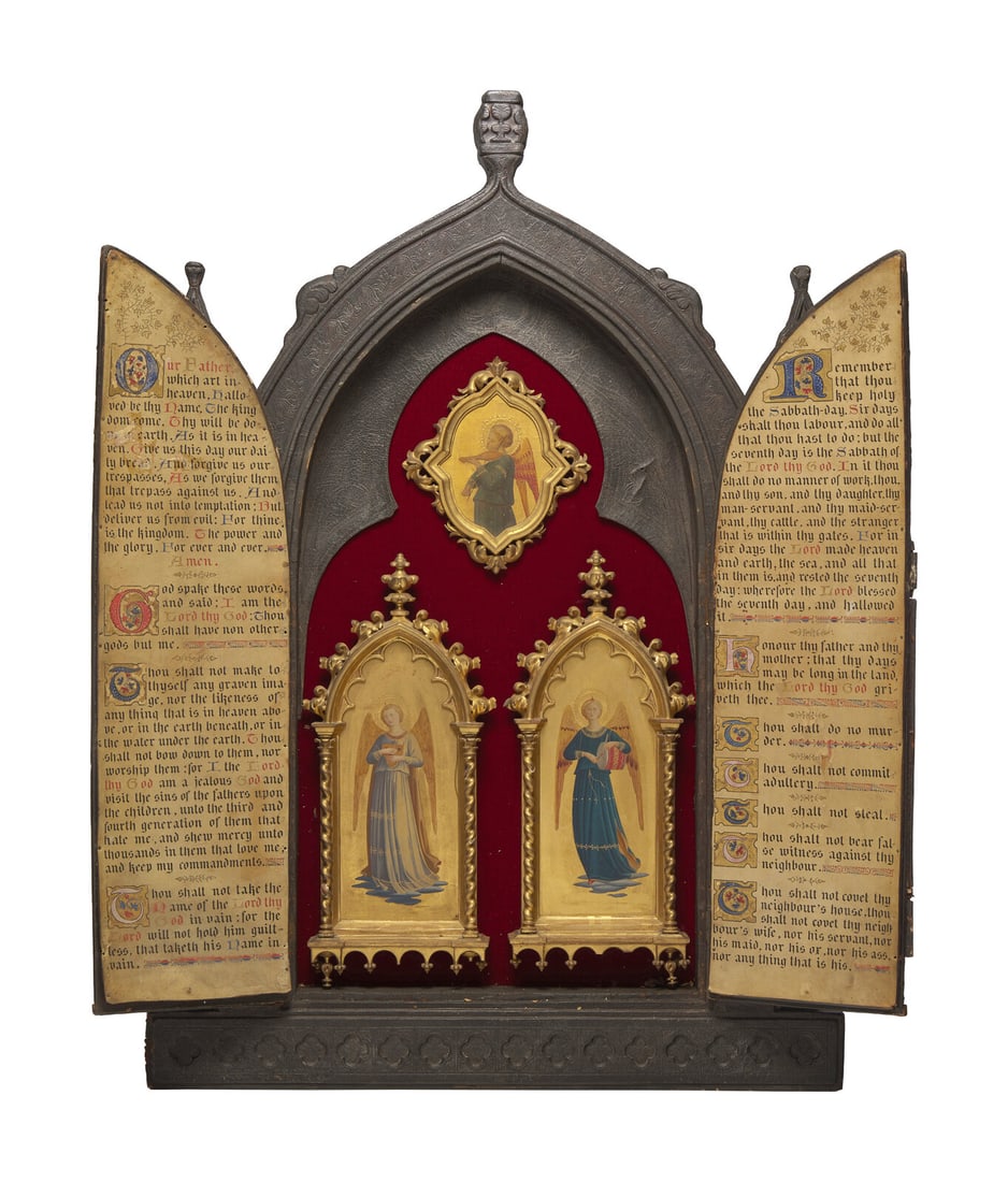 Manner of Fra Angelico (Italian, c. 1395-1455) Three Angels (a tryptich) (1 of 3)