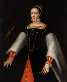 French School, 18th Century, Portrait of a Lady, said to be Claude of France (according to an old