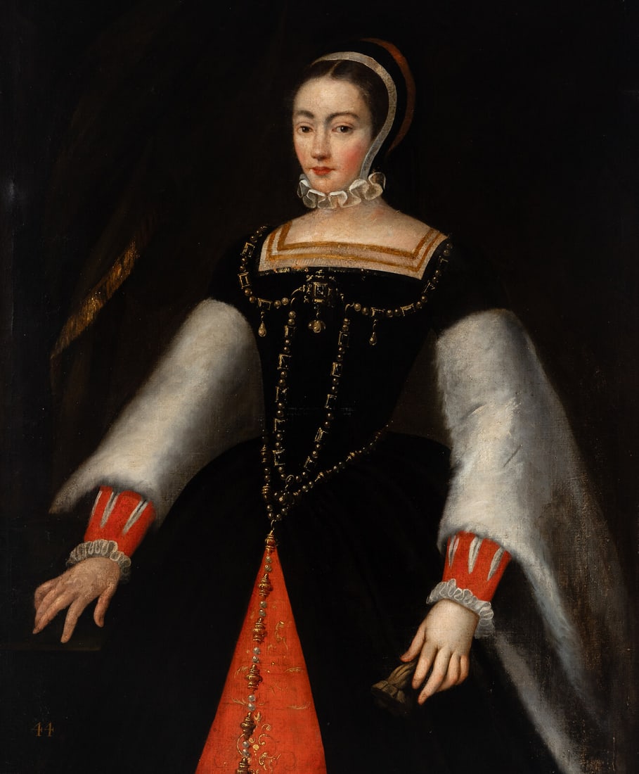 French School, 18th Century, Portrait of a Lady, said to be Claude of France (according to an old (1 of 4)