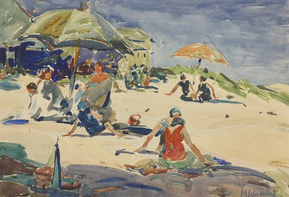 Mabel May Woodward (American, 1877-1945) Morning on the Beach, Ogunquit