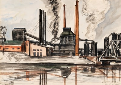 Reginald Marsh (American, 1898-1954) Hackensack River, 1924