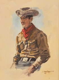 James Erwin Boren (American, 1921-1990) Cowboy Smoking, 1967