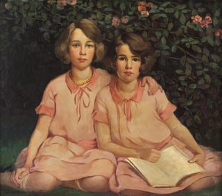 Jessie Willcox Smith (American, 1863-1935) Portrait of Eleanor Glen and Mary Caven Pew; Later Mrs. I