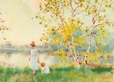 Edward Dufner (American, 1872-1957) By the Pond