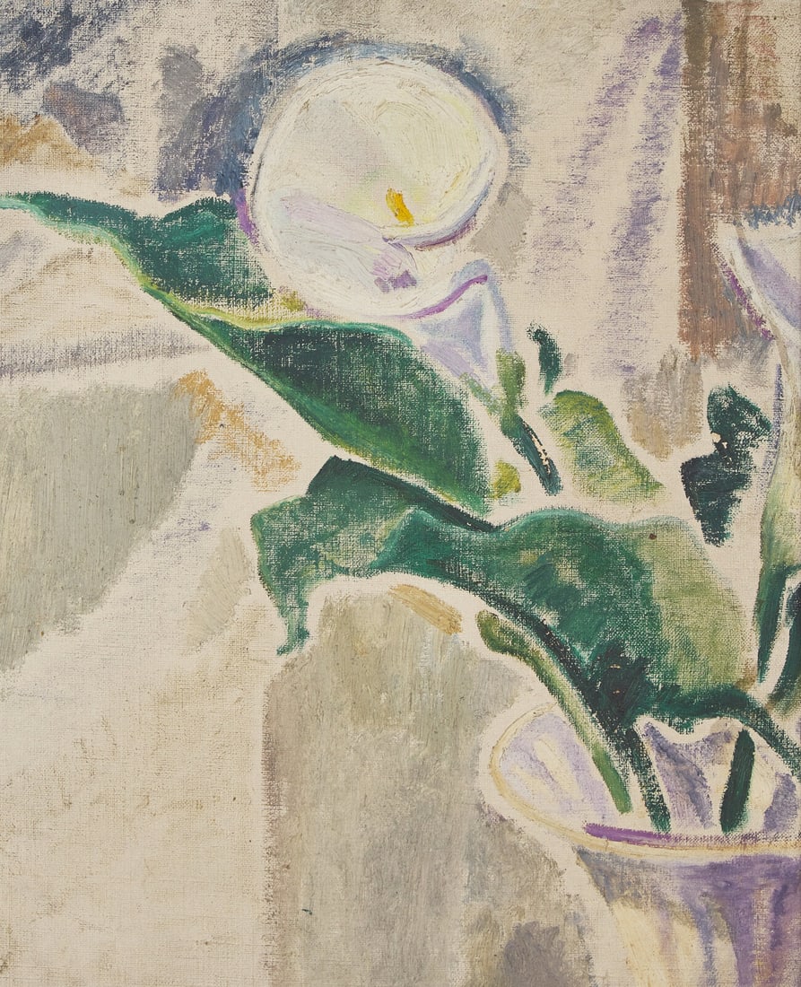Henry Bainbridge McCarter (American, born c. 1864-1942) Calla Lily: Henry Bainbridge McCarter (American, born c. 1864-1942) Calla Lily oil on canvas bears a Henry McCarter Original PAFA' stamp (on the reverse) 22 x 18 in. Property from the Ingersoll Family Collection,