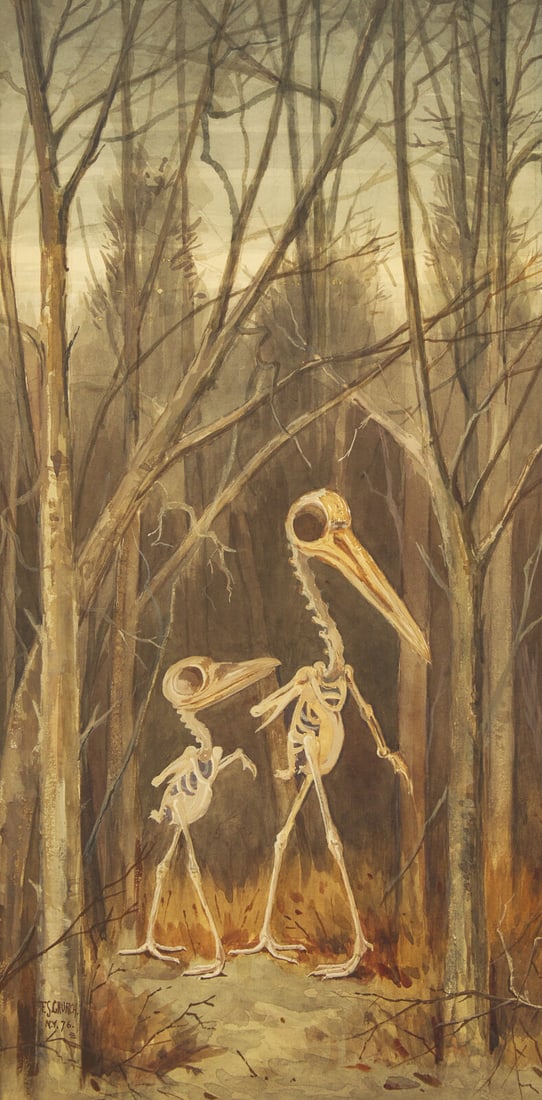 Frederick Stuart Church (American, 1842-1924) The Phantoms, 1876: Frederick Stuart Church (American, 1842-1924) The Phantoms, 1876 watercolor on paper signed F.S. Church, dated, and inscribed N.Y. (lower left); titled (on the mat) 19 1/4 x 10 3/4 in. This lot is loc