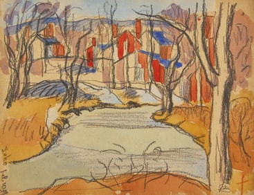 Oscar Bluemner (American, 1867-1938) Through the Trees, Soho, 1919