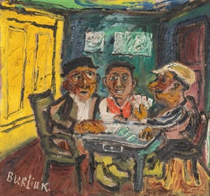 David Burliuk (Ukrainian, 1882-1967) Men Playing Cards