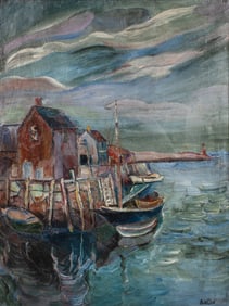 David Burliuk (Ukrainian, 1882-1967) Harbor