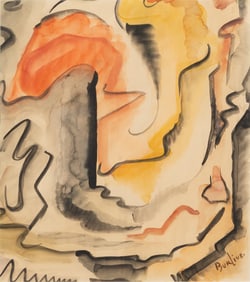 David Burliuk (Ukrainian, 1882-1967) Abstraction