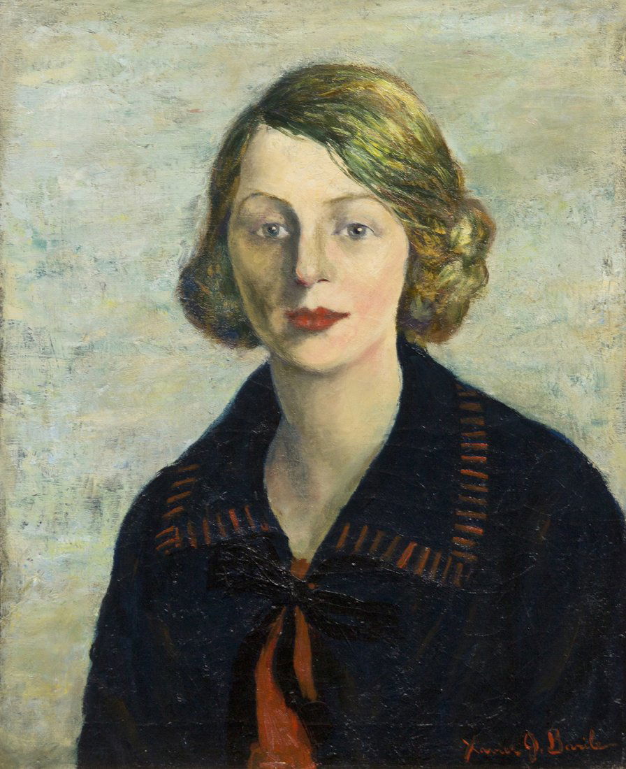 Xavier J. Barile, (American, 1891-1981), Portrait of El: Xavier J. Barile (American, 1891-1981) Portrait of Ella Jean oil on canvas signed Xavier J. Barile (lower right) 20 x 16 inches.