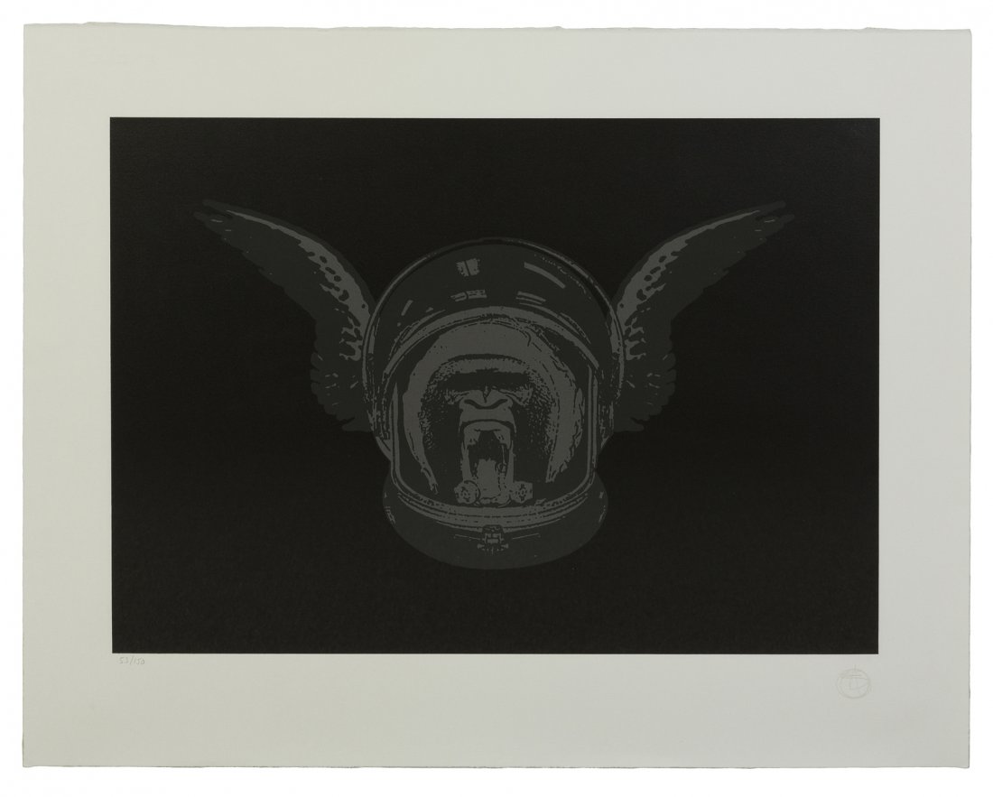 Nick Walker, (British, b. 1969), Apish Angel, 2007: Nick Walker (British, b. 1969) Apish Angel, 2007 screenprint edition 53/150, initialled NW (lower right) 17 1/2 x 24 3/4 inches.