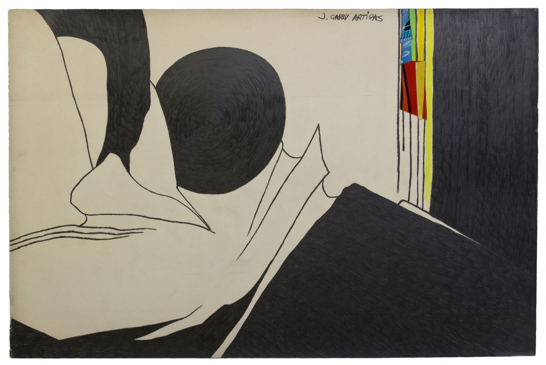 Jose Gardy Artigas, (French, b. 1938), Untitled: Jose Gardy Artigas (French, b. 1938) Untitled graphite and mixed media on paper signed J. Gardy Artigas (upper right) 31 1/2 x 47 1/2 inches. Property from the Collection of Mr. Byron