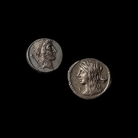 [ANCIENTS] ROMAN REPUBLIC. Q. Cassius Longinus (c. 55 BC). Ar Denarii; Two Coins. one example