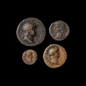[ANCIENTS] ROMAN EMPIRE. Nero (54-68 AD). Ae Sestertius, Ae Billon Tetradrachm, Ae As and Ae