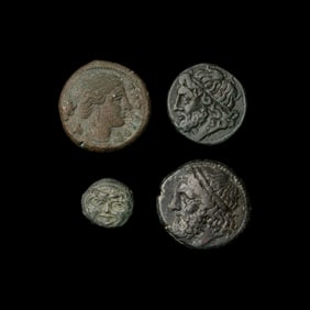 [ANCIENTS] SICILY. A Group of Four Ae Coins