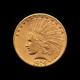 A 1914-D Indian Head $10 Gold Coin