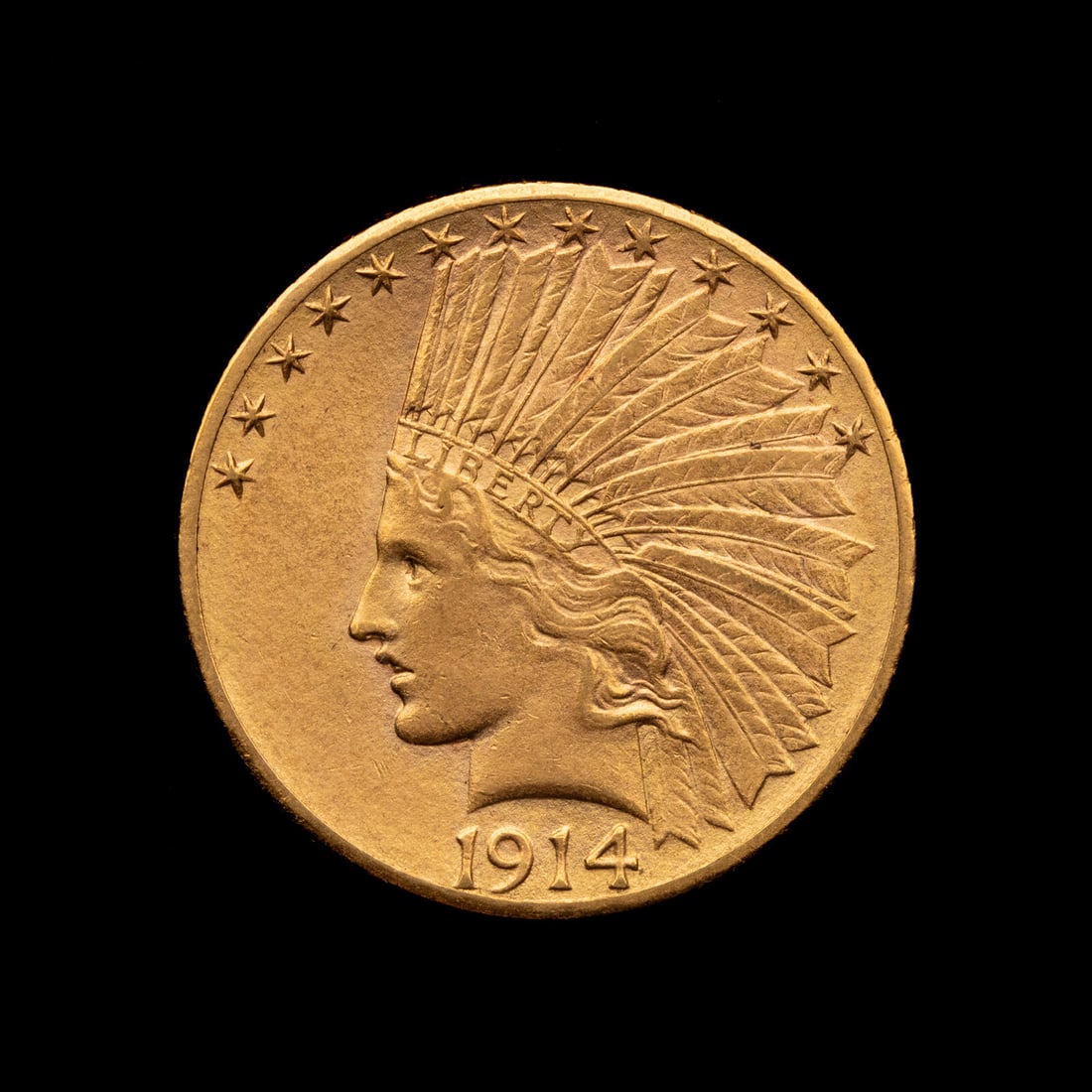 A 1914-D Indian Head $10 Gold Coin (1 of 2)