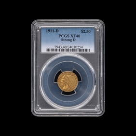 A 1911-D Indian Head: Strong D $2.50 Gold Coin [PCGS XF40]