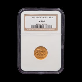 A 1915-S Panama-Pacific Exposition Commemorative $2.50 Gold Coin [NGC MS64]