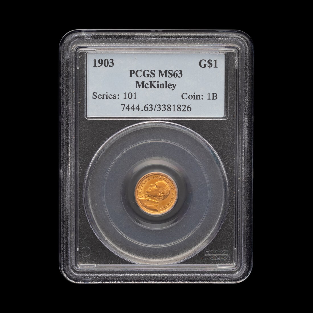 A 1903 William McKinley Commemorative $1 Gold Coin [PCGS MS63] (1 of 2)