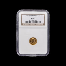 A 1922 Ulysses S. Grant: Star $1 Gold Coin [NGC MS63]