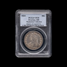 An 1824 Capped Bust 50c Coin [PCGS VF35; ex. Manhattan Collection]