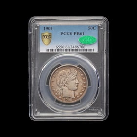 A 1909 Barber 50c Proof [PCGS PR61; CAC Green Sticker]