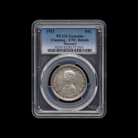 A 1921 Missouri Commemorative 50c Coin [PCGS Unc Details-Cleaned]
