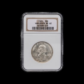 A 1925 Fort Vancouver Commemorative 50c Coin [NGC MS62]