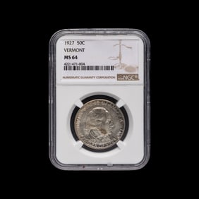 A 1927 Vermont Commemorative 50c Coin [NGC MS64]