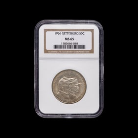 A 1936 Gettysburg Commemorative 50c Coin [NGC MS65]