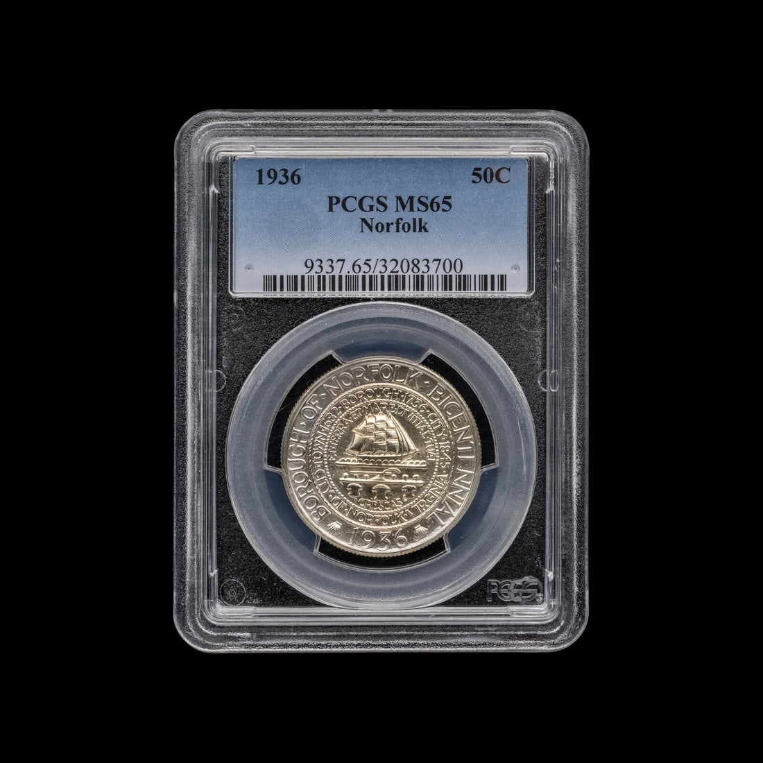 A 1936 Norfolk Commemorative 50c Coin [PCGS MS65] (1 of 2)