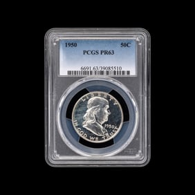 A 1950 Benjamin Franklin 50c Proof Coin (PCGS PR63)