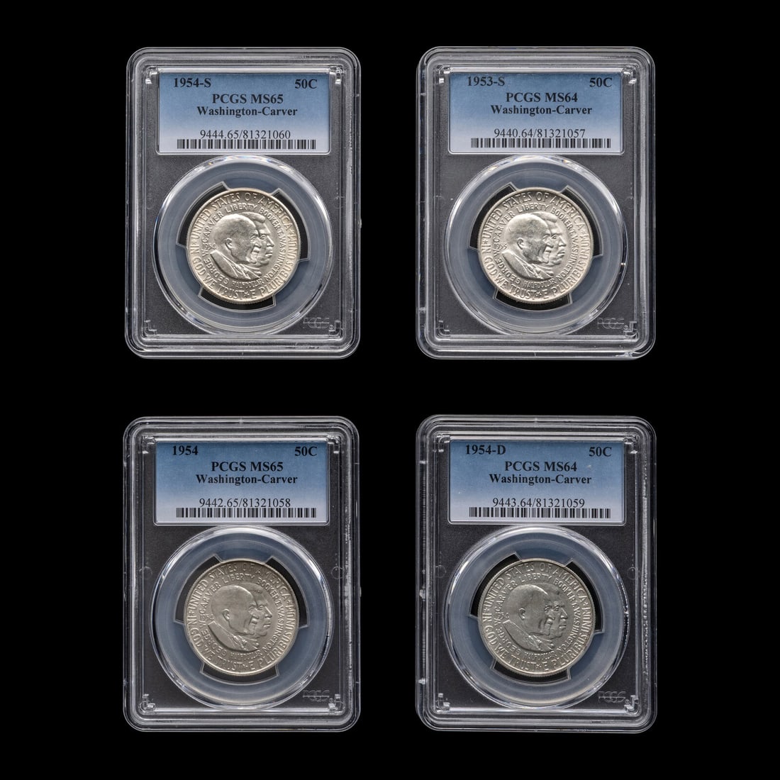 A Group of Four Graded George Washington-Carver 50c Coins (1 of 2)