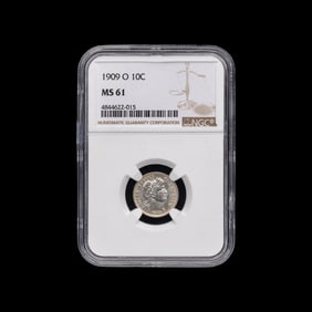 A 1909-O Barber 10c Coin [NGC MS61]
