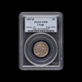A 1937-D Buffalo: 3 Legs 5c Coin [PCGS VF20]