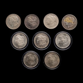 A Group of Nine Morgan $1 Coins