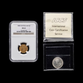 [CANADA/NEWFOUNDLAND] An 1888 Queen Victoria $2 Gold Coin [NGC MS62]