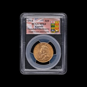 [CANADA] A 1914 George V $10 Gold Coin [PCGS MS64]