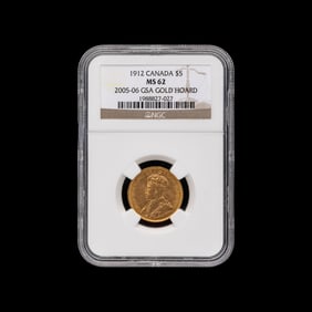 [CANADA] A 1912 George V $5 Gold Coin [NGC MS62]